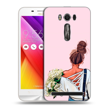 Пластиковый чехол на Asus ZenFone Go TV с принтом Девушка и букет Пластиковый чехол на Asus ZenFone Go TV с принтом Девушка и букет
