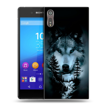 Пластиковый чехол на Sony Xperia XZ с принтом Лесной волк Пластиковый чехол на Sony Xperia XZ с принтом Лесной волк