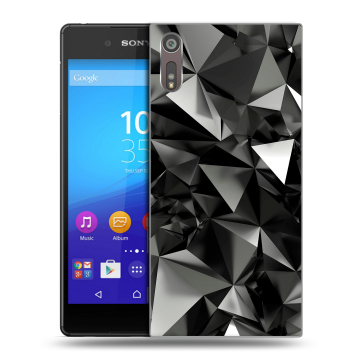 Пластиковый чехол на Sony Xperia XZ с принтом Черные кристаллы Пластиковый чехол на Sony Xperia XZ с принтом Черные кристаллы