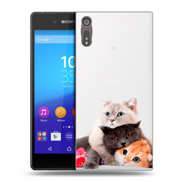 Пластиковый чехол на Sony Xperia XZ с принтом Кошки Пластиковый чехол на Sony Xperia XZ с принтом Кошки