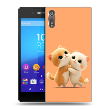 Пластиковый чехол на Sony Xperia XZ с принтом Милые котики Пластиковый чехол на Sony Xperia XZ с принтом Милые котики