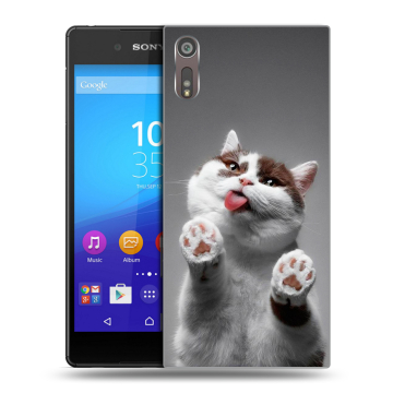 Пластиковый чехол на Sony Xperia XZ с принтом Коты Пластиковый чехол на Sony Xperia XZ с принтом Коты