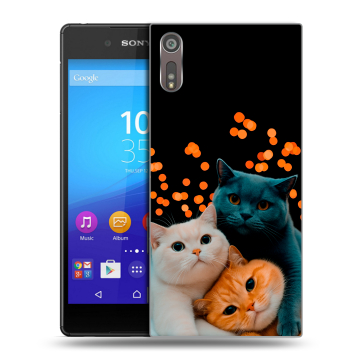 Пластиковый чехол на Sony Xperia XZ с принтом Кошки Пластиковый чехол на Sony Xperia XZ с принтом Кошки