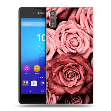 Пластиковый чехол на Sony Xperia XZ с принтом Цветы розы Пластиковый чехол на Sony Xperia XZ с принтом Цветы розы