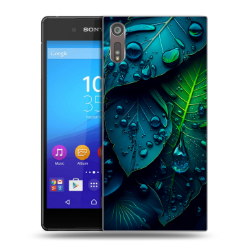 Пластиковый чехол на Sony Xperia XZ с принтом Листья Пластиковый чехол на Sony Xperia XZ с принтом Листья