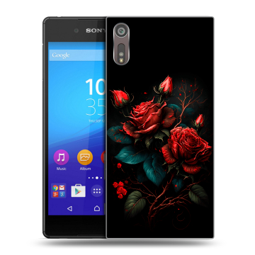 Пластиковый чехол на Sony Xperia XZ с принтом Розы красные