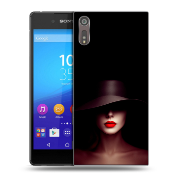 Пластиковый чехол на Sony Xperia XZ с принтом Девушка в шляпе