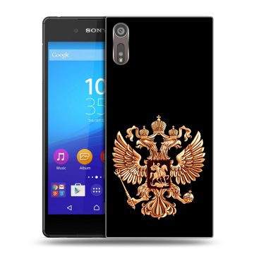 Пластиковый чехол на Sony Xperia XZ с принтом Герб России золотой Пластиковый чехол на Sony Xperia XZ с принтом Герб России золотой