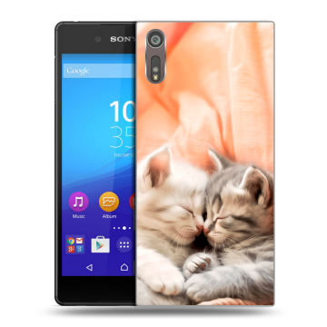 Пластиковый чехол на Sony Xperia XZ с принтом Котята Пластиковый чехол на Sony Xperia XZ с принтом Котята