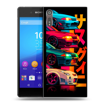 Пластиковый чехол на Sony Xperia XZ с принтом Гоночные машины