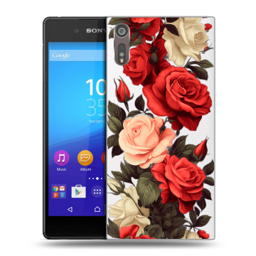 Пластиковый чехол на Sony Xperia XZ с принтом Розы