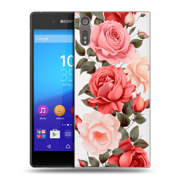 Пластиковый чехол на Sony Xperia XZ с принтом Розы Пластиковый чехол на Sony Xperia XZ с принтом Розы