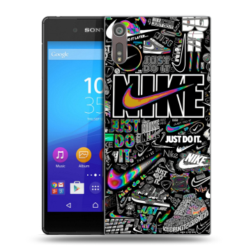 Пластиковый чехол на Sony Xperia XZ с принтом Найк Пластиковый чехол на Sony Xperia XZ с принтом Найк