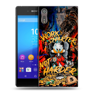 Пластиковый чехол на Sony Xperia XZ с принтом Дональд Дак Деньги