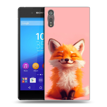 Пластиковый чехол на Sony Xperia XZ с принтом милая лиса