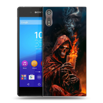 Пластиковый чехол на Sony Xperia XZ с принтом Скелет и карты