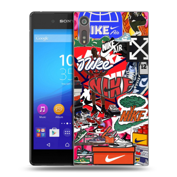 Пластиковый чехол на Sony Xperia XZ с принтом Найк Nike яркий