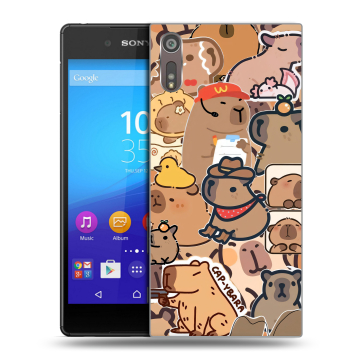 Пластиковый чехол на Sony Xperia XZ с принтом капибара Пластиковый чехол на Sony Xperia XZ с принтом капибара