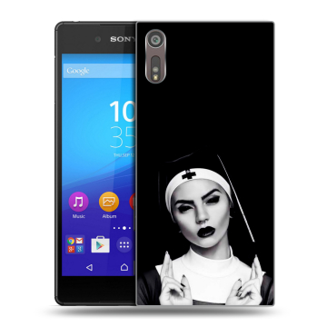 Пластиковый чехол на Sony Xperia XZ с принтом монашка Пластиковый чехол на Sony Xperia XZ с принтом монашка