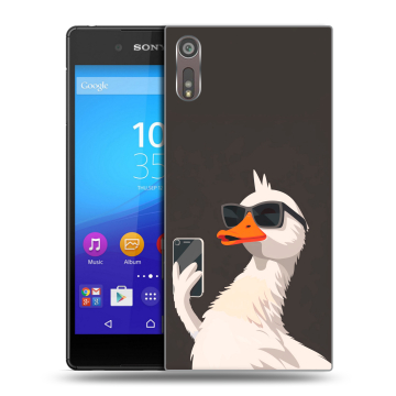 Пластиковый чехол на Sony Xperia XZ с принтом утка в очках