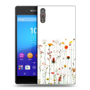 Пластиковый чехол на Sony Xperia XZ с принтом цветы