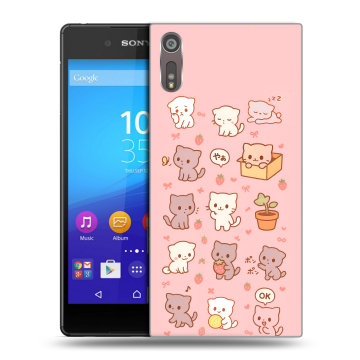 Пластиковый чехол на Sony Xperia XZ с принтом Hello Kitty Хелоу Кити Пластиковый чехол на Sony Xperia XZ с принтом Hello Kitty Хелоу Кити