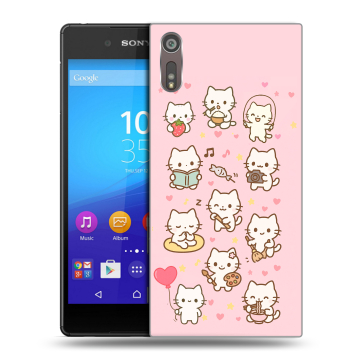 Пластиковый чехол на Sony Xperia XZ с принтом Hello Kitty Хелоу Кити