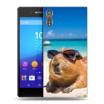 Пластиковый чехол на Sony Xperia XZ с принтом Капибара