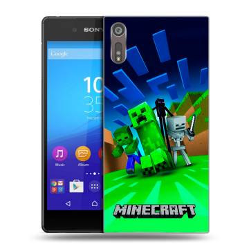 Пластиковый чехол на Sony Xperia XZ с принтом Майнкрафт Пластиковый чехол на Sony Xperia XZ с принтом Майнкрафт