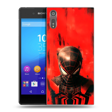 Пластиковый чехол на Sony Xperia XZ с принтом человек паук spiderman