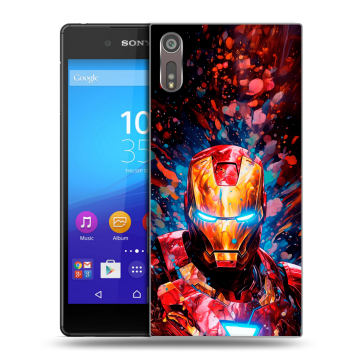 Пластиковый чехол на Sony Xperia XZ с принтом Железный человек Ironman