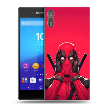 Пластиковый чехол на Sony Xperia XZ с принтом Дедпул Deadpool Пластиковый чехол на Sony Xperia XZ с принтом Дедпул Deadpool