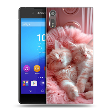 Пластиковый чехол на Sony Xperia XZ с принтом котята котики Пластиковый чехол на Sony Xperia XZ с принтом котята котики