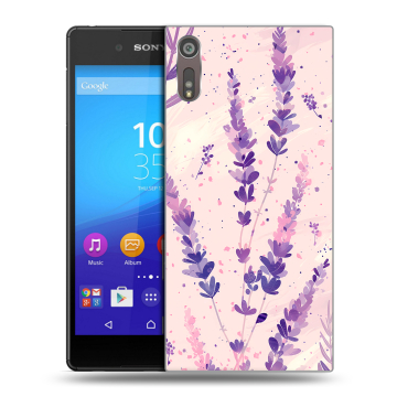 Пластиковый чехол на Sony Xperia XZ с принтом цветы лаванда