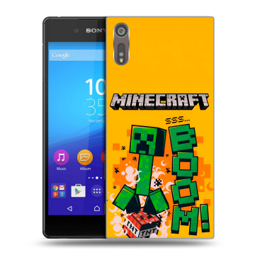 Пластиковый чехол на Sony Xperia XZ с принтом Майнкрафт Minecraft