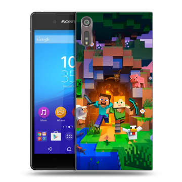 Пластиковый чехол на Sony Xperia XZ с принтом Майнкрафт Minecraft Пластиковый чехол на Sony Xperia XZ с принтом Майнкрафт Minecraft
