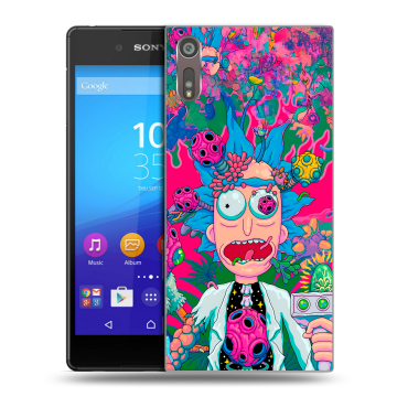Пластиковый чехол на Sony Xperia XZ с принтом Рик и Морти Rick Morty