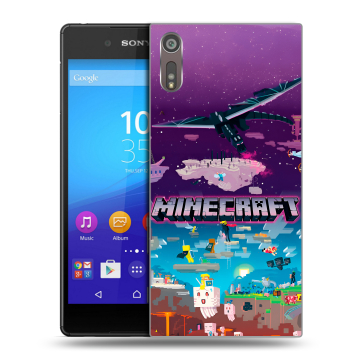 Пластиковый чехол на Sony Xperia XZ с принтом Майнкрафт Minecraft