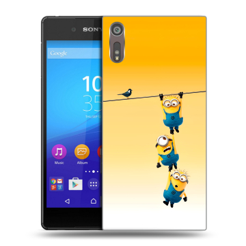 Пластиковый чехол на Sony Xperia XZ с принтом Миньоны