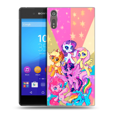 Пластиковый чехол на Sony Xperia XZ с принтом My little pony Дружба чудо