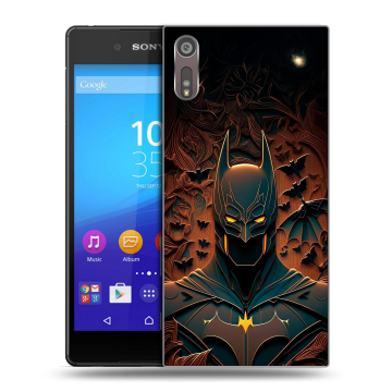 Пластиковый чехол на Sony Xperia XZ с принтом Batman Бэтмен Пластиковый чехол на Sony Xperia XZ с принтом Batman Бэтмен