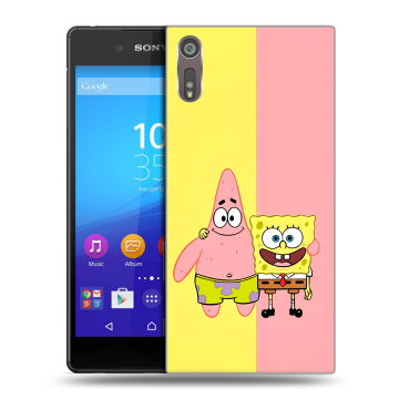 Пластиковый чехол на Sony Xperia XZ с принтом Спанч боб Спанчбоб