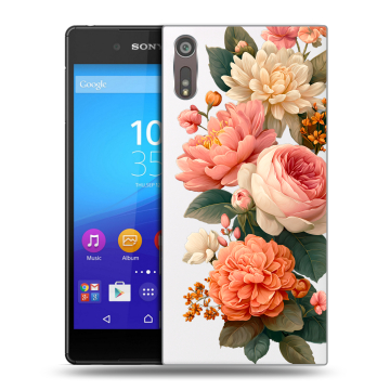 Пластиковый чехол на Sony Xperia XZ с принтом цветы Пластиковый чехол на Sony Xperia XZ с принтом цветы