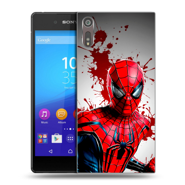 Пластиковый чехол на Sony Xperia XZ с принтом Spiderman Человек паук Пластиковый чехол на Sony Xperia XZ с принтом Spiderman Человек паук