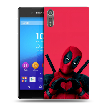 Пластиковый чехол на Sony Xperia XZ с принтом Дедпул Deadpool Пластиковый чехол на Sony Xperia XZ с принтом Дедпул Deadpool