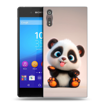 Пластиковый чехол на Sony Xperia XZ с принтом милая панда