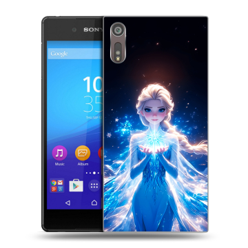 Пластиковый чехол на Sony Xperia XZ с принтом Холодное сердце Frozen