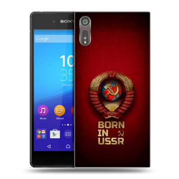 Пластиковый чехол на Sony Xperia XZ с принтом Флаг Герб СССР Пластиковый чехол на Sony Xperia XZ с принтом Флаг Герб СССР