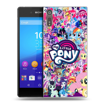 Пластиковый чехол на Sony Xperia XZ с принтом My little pony Дружба чудо