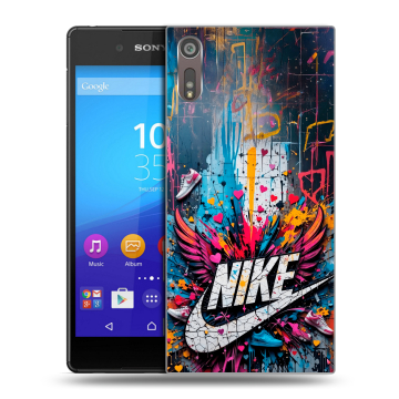 Пластиковый чехол на Sony Xperia XZ с принтом Nike Найк Пластиковый чехол на Sony Xperia XZ с принтом Nike Найк